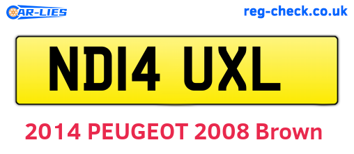 ND14UXL are the vehicle registration plates.
