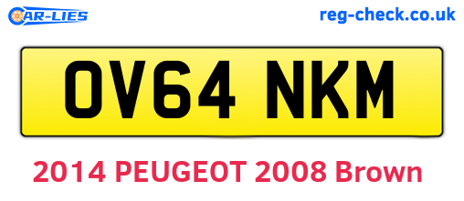 OV64NKM are the vehicle registration plates.