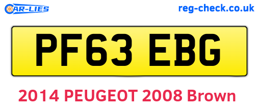 PF63EBG are the vehicle registration plates.