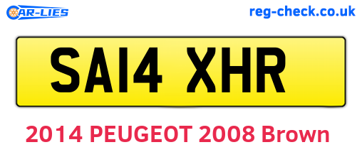 SA14XHR are the vehicle registration plates.