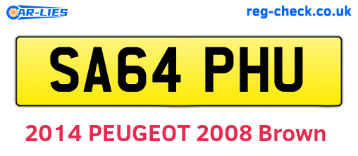 SA64PHU are the vehicle registration plates.