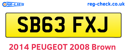 SB63FXJ are the vehicle registration plates.