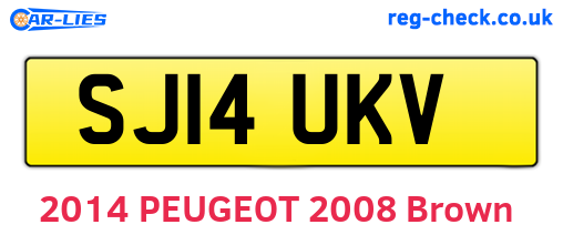 SJ14UKV are the vehicle registration plates.