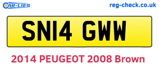 SN14GWW are the vehicle registration plates.