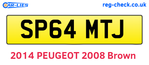 SP64MTJ are the vehicle registration plates.