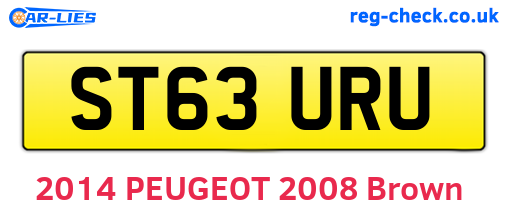 ST63URU are the vehicle registration plates.