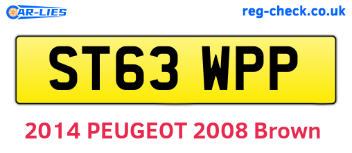 ST63WPP are the vehicle registration plates.