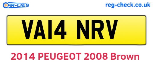 VA14NRV are the vehicle registration plates.