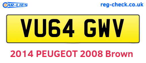 VU64GWV are the vehicle registration plates.