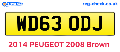 WD63ODJ are the vehicle registration plates.