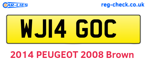 WJ14GOC are the vehicle registration plates.