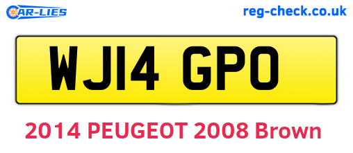 WJ14GPO are the vehicle registration plates.
