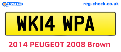WK14WPA are the vehicle registration plates.