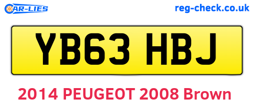 YB63HBJ are the vehicle registration plates.