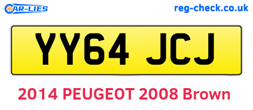YY64JCJ are the vehicle registration plates.