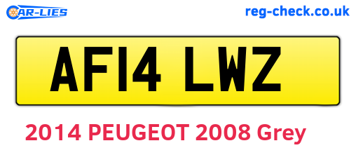 AF14LWZ are the vehicle registration plates.