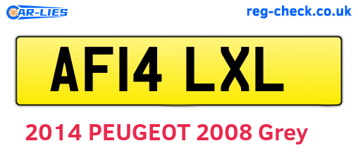 AF14LXL are the vehicle registration plates.
