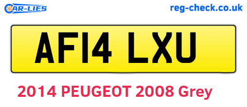 AF14LXU are the vehicle registration plates.
