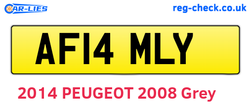 AF14MLY are the vehicle registration plates.