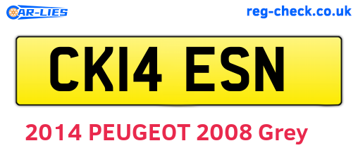 CK14ESN are the vehicle registration plates.