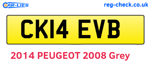 CK14EVB are the vehicle registration plates.