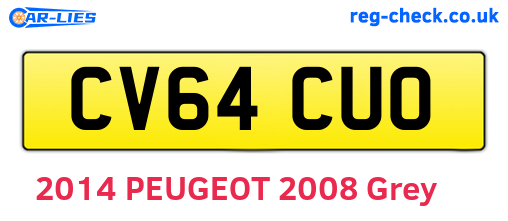 CV64CUO are the vehicle registration plates.