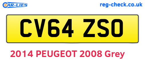 CV64ZSO are the vehicle registration plates.