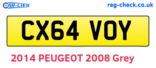 CX64VOY are the vehicle registration plates.