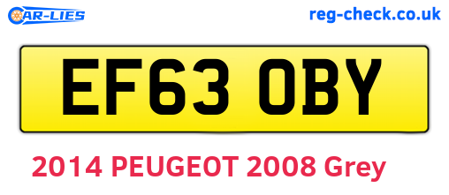EF63OBY are the vehicle registration plates.