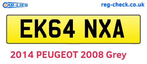 EK64NXA are the vehicle registration plates.