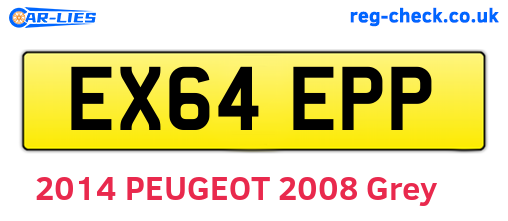 EX64EPP are the vehicle registration plates.