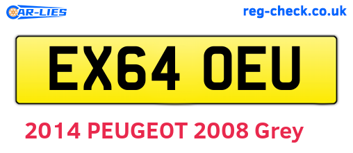 EX64OEU are the vehicle registration plates.