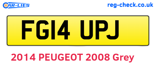 FG14UPJ are the vehicle registration plates.