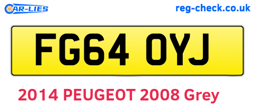 FG64OYJ are the vehicle registration plates.