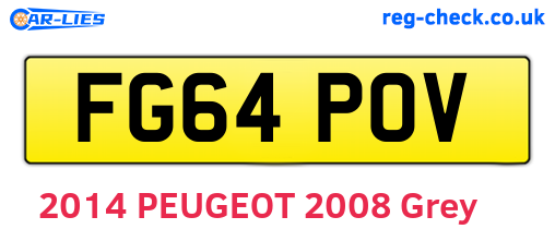 FG64POV are the vehicle registration plates.