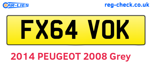 FX64VOK are the vehicle registration plates.