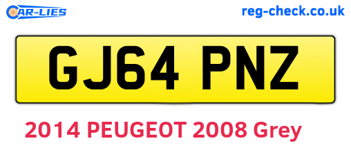 GJ64PNZ are the vehicle registration plates.