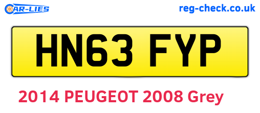 HN63FYP are the vehicle registration plates.