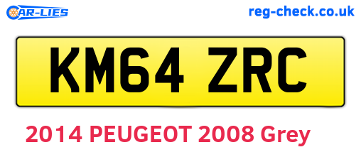 KM64ZRC are the vehicle registration plates.