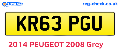 KR63PGU are the vehicle registration plates.