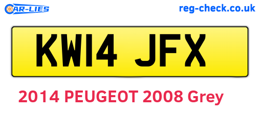 KW14JFX are the vehicle registration plates.