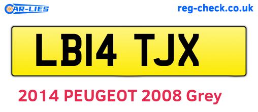 LB14TJX are the vehicle registration plates.