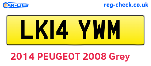 LK14YWM are the vehicle registration plates.