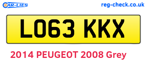 LO63KKX are the vehicle registration plates.