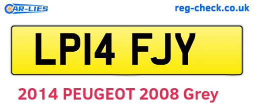 LP14FJY are the vehicle registration plates.