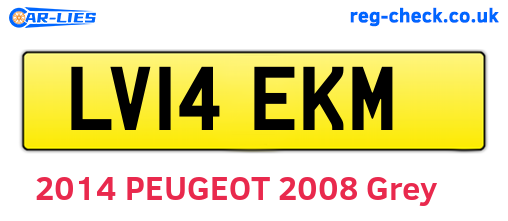 LV14EKM are the vehicle registration plates.