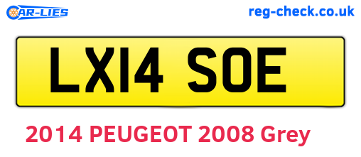 LX14SOE are the vehicle registration plates.