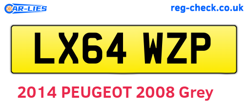 LX64WZP are the vehicle registration plates.