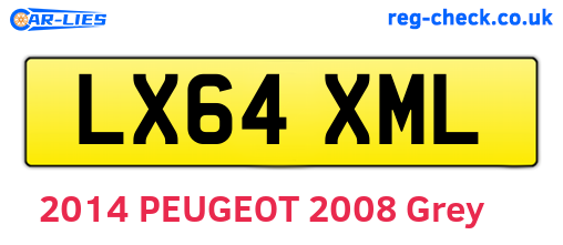 LX64XML are the vehicle registration plates.