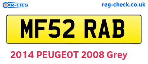 MF52RAB are the vehicle registration plates.